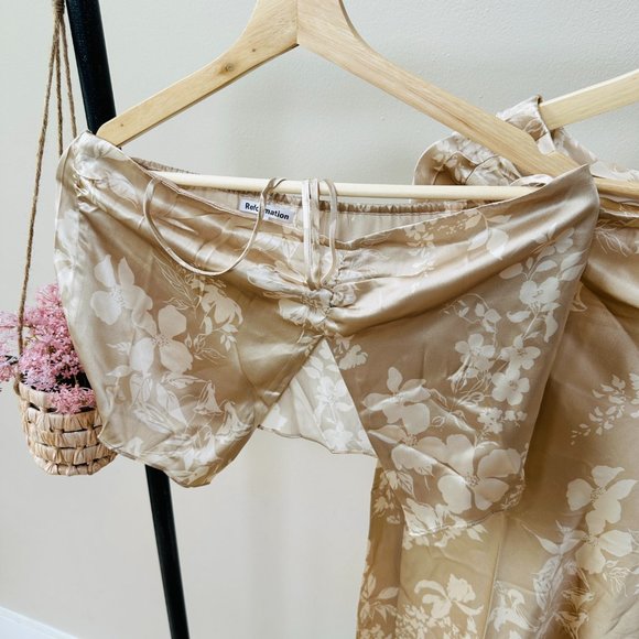 Reformation Beba 🕸Silk🕸 Two Piece | Sable 🎉SALE🎀 NEW - Picture 7 of 16